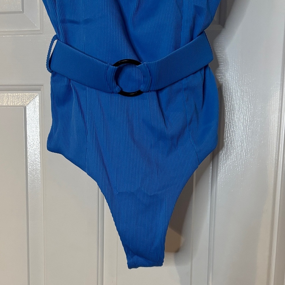 Blue Women's One Piece Swimsuit - Picture 2 of 10
